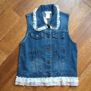 Paisley Vine jean vest womens size S